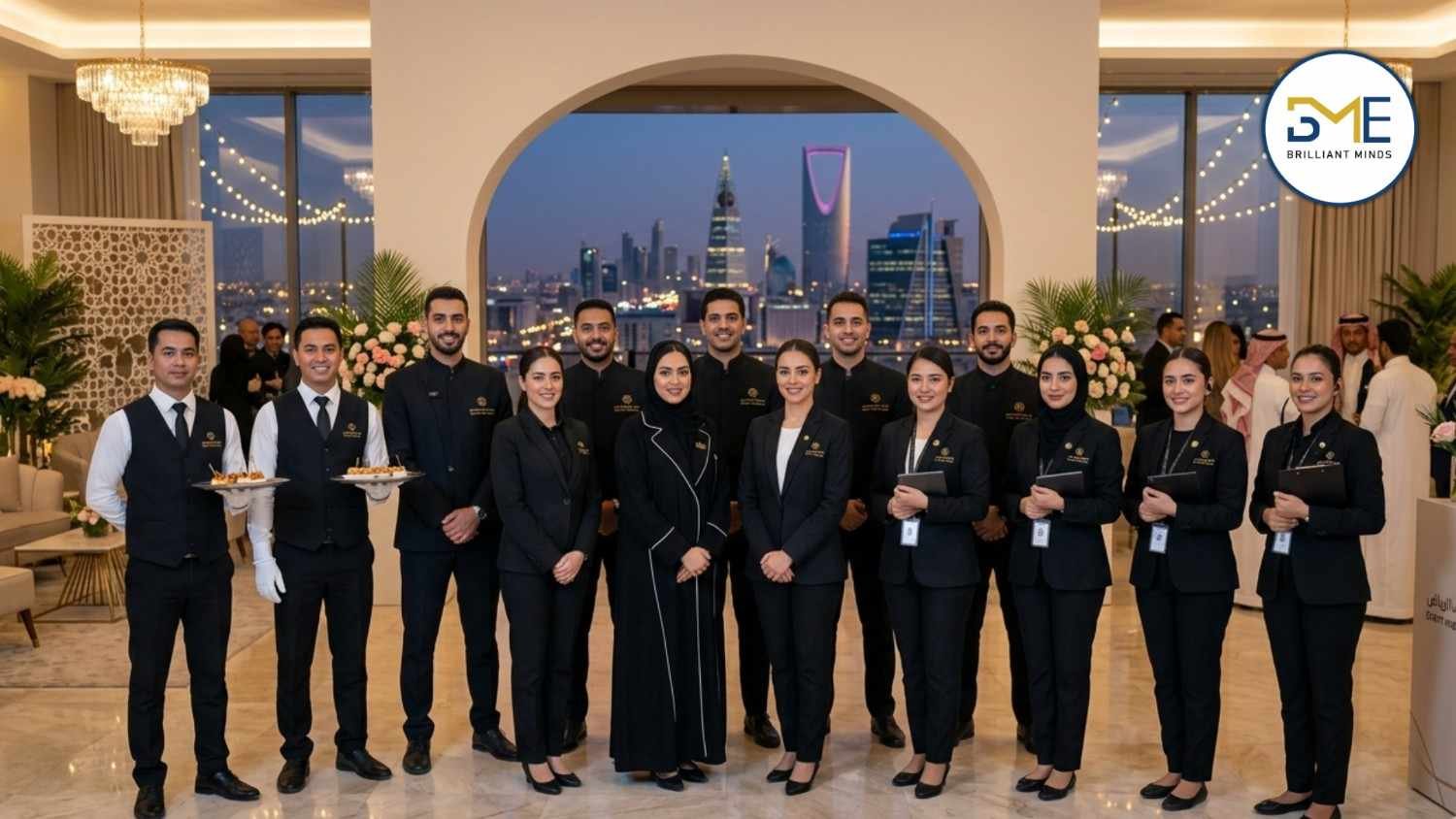 Event staffing team at an event in Riyadh